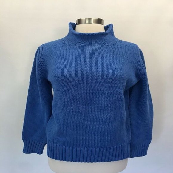 New J Crew Women's Roiineck Sweater Size S Small Blue - Picture 3 of 9